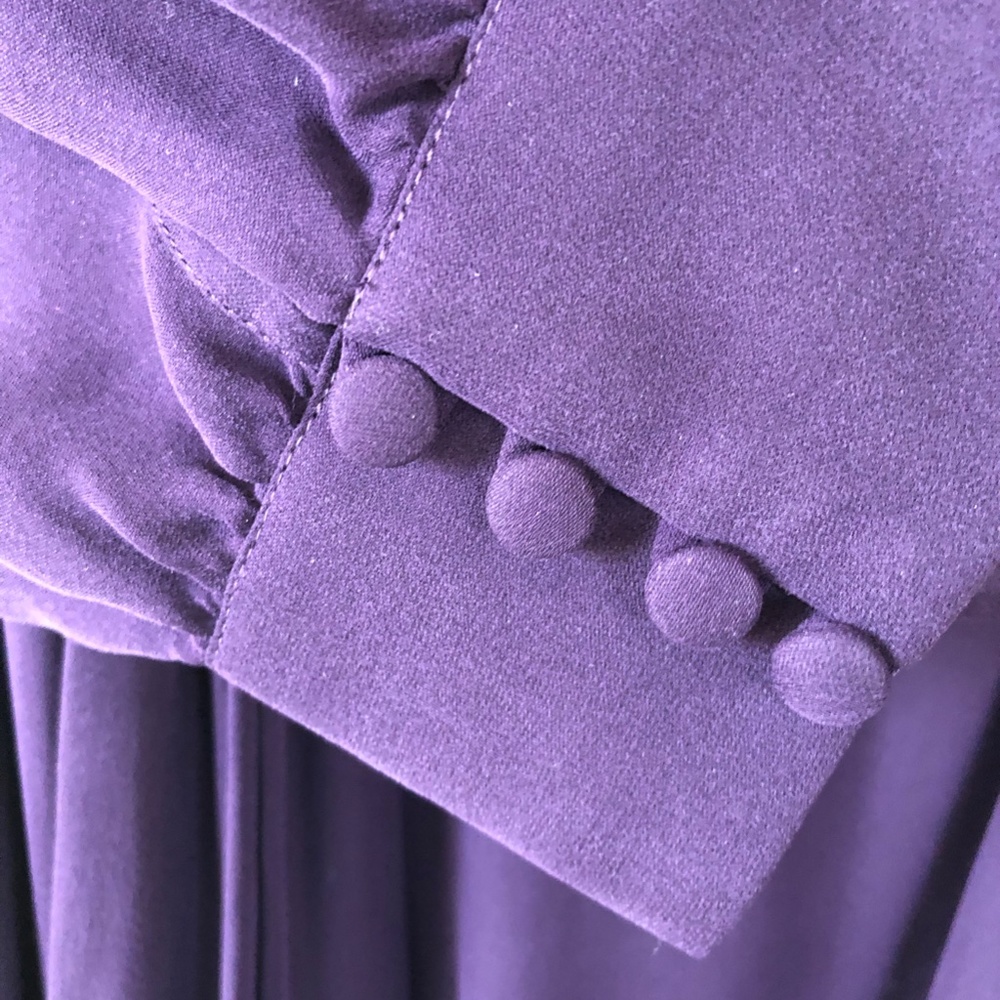 Badgley Mischka Silk Dress Size 8 Plum Color - Picture 5 of 13
